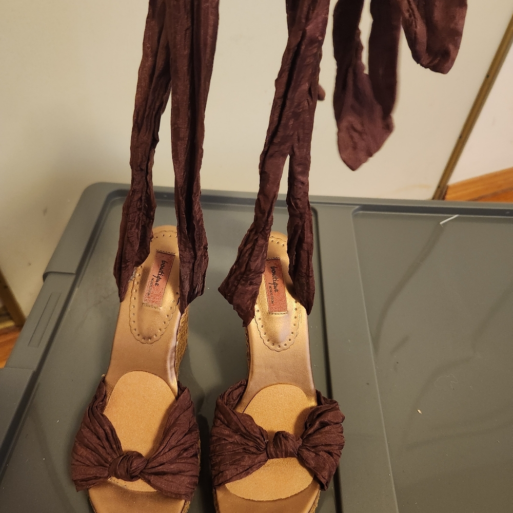 Brown Women's Sandals with Ankle Wrap